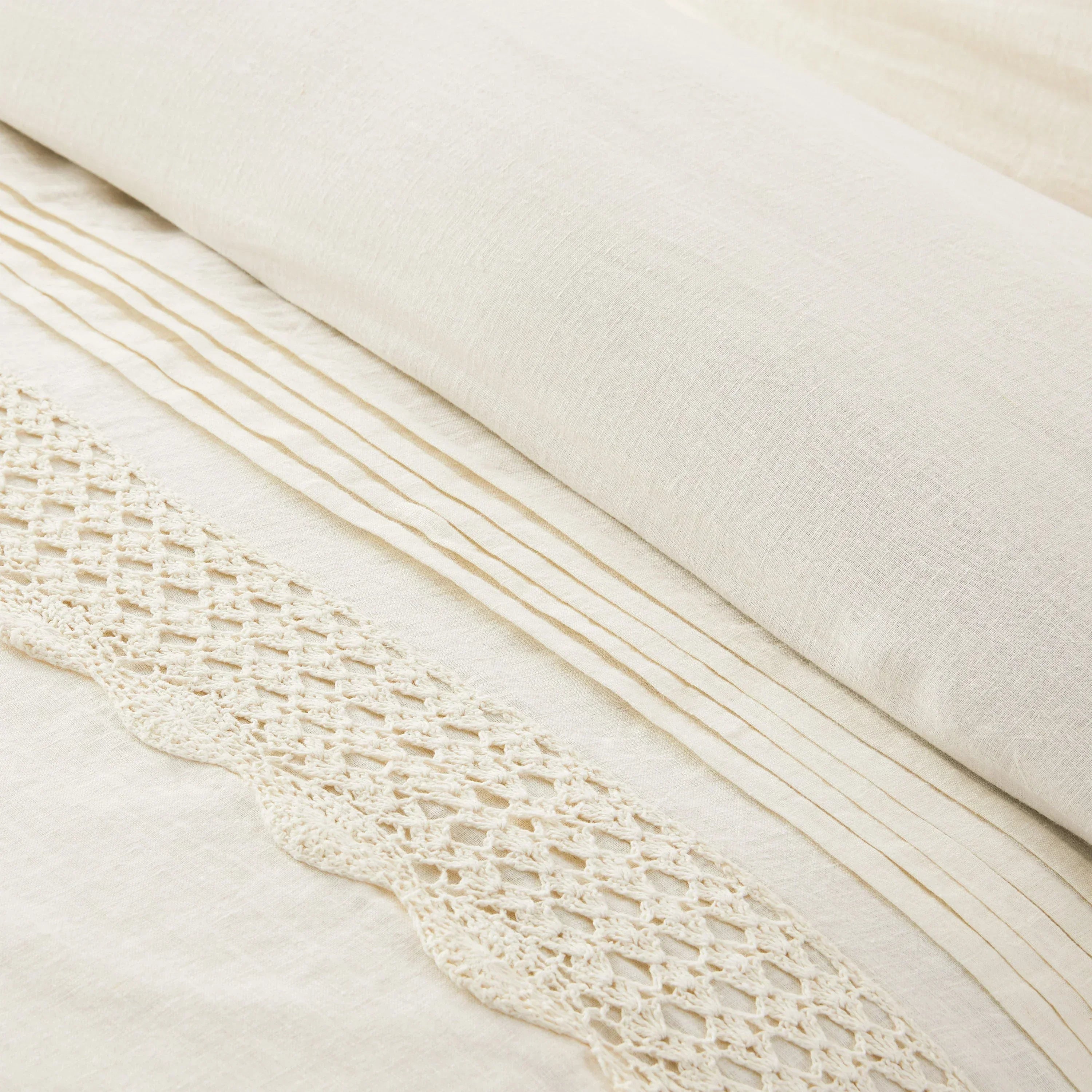 Tabitha Linen Duvet Cover Set Mélange Home