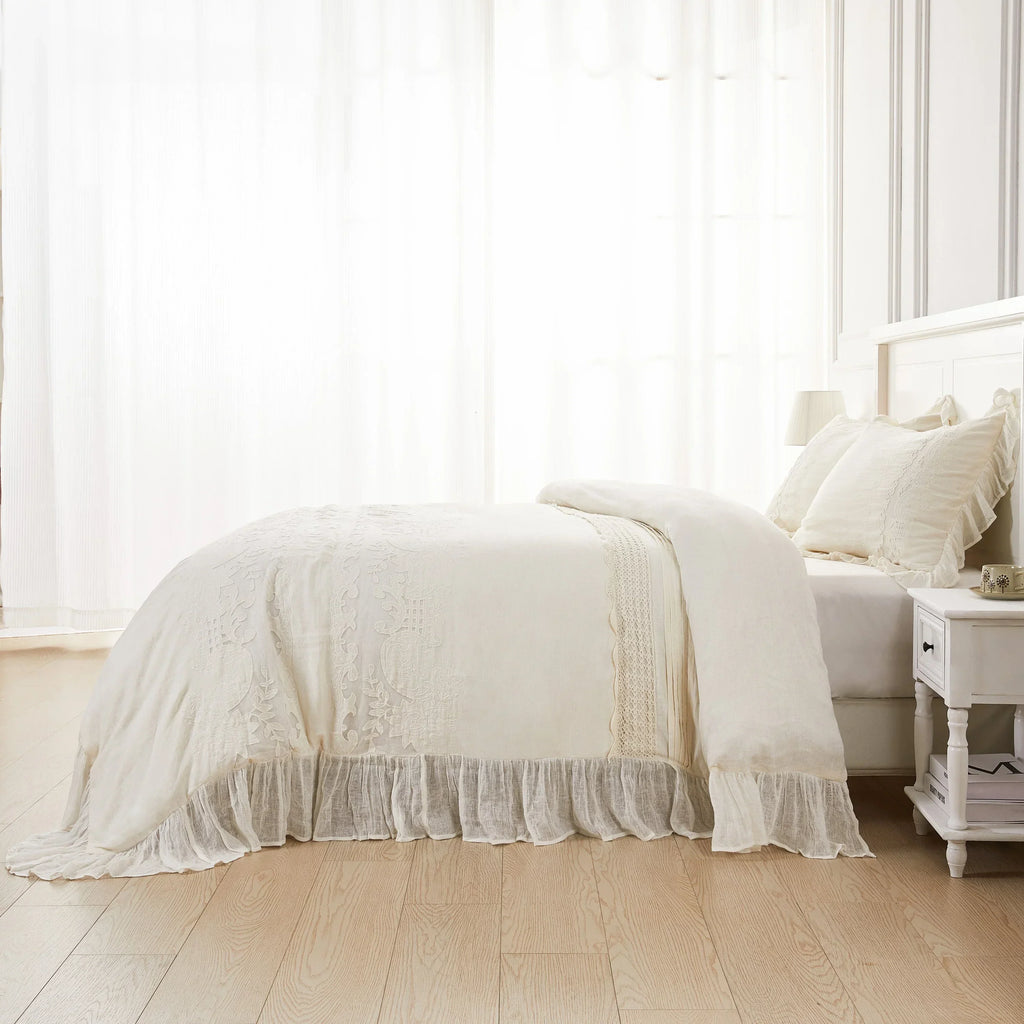 Tabitha Linen Duvet Cover Set Mélange Home