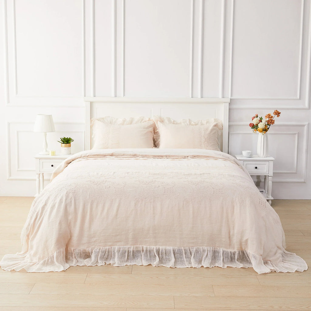 Tabitha Linen Duvet Cover Set Mélange Home