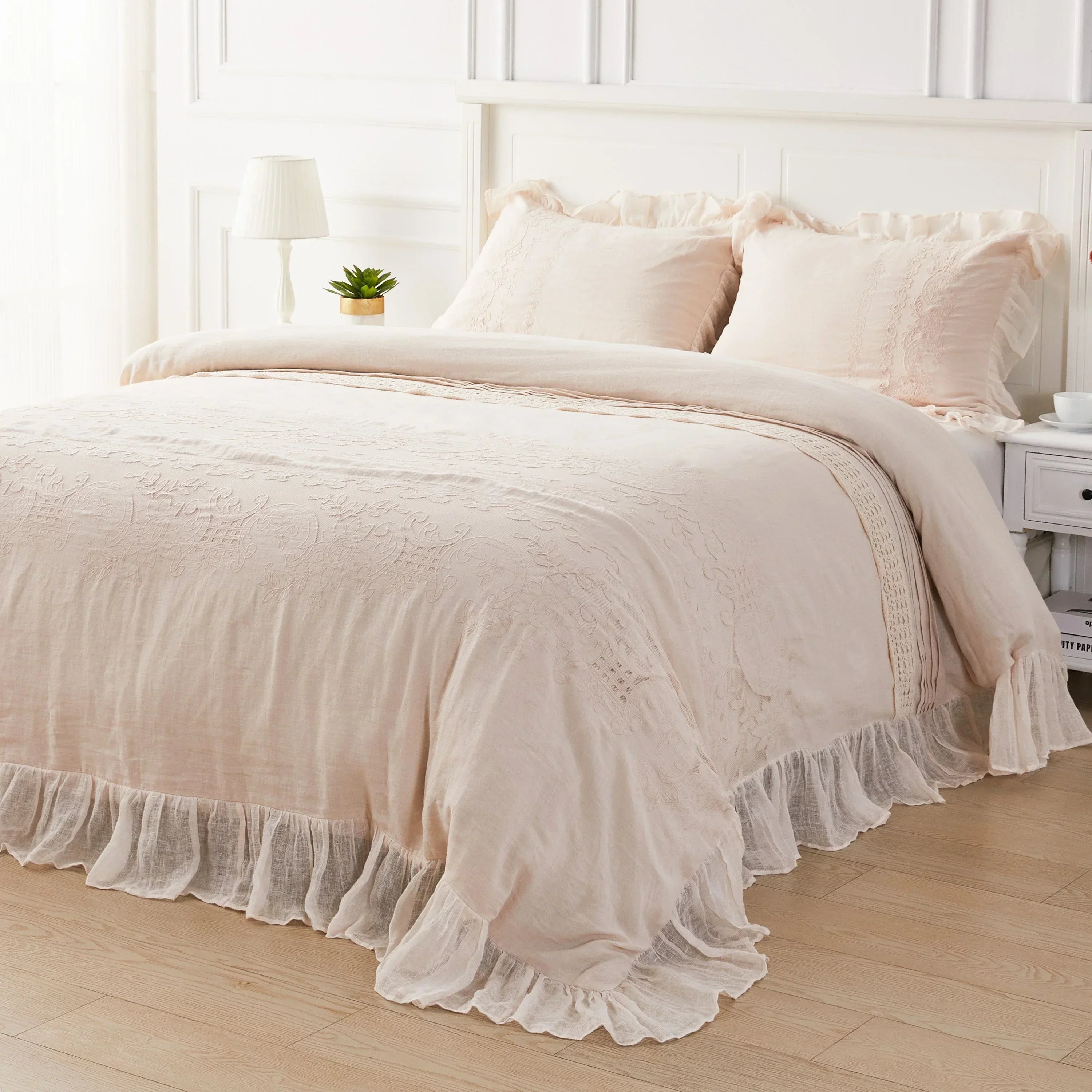 Tabitha Linen Duvet Cover Set Mélange Home