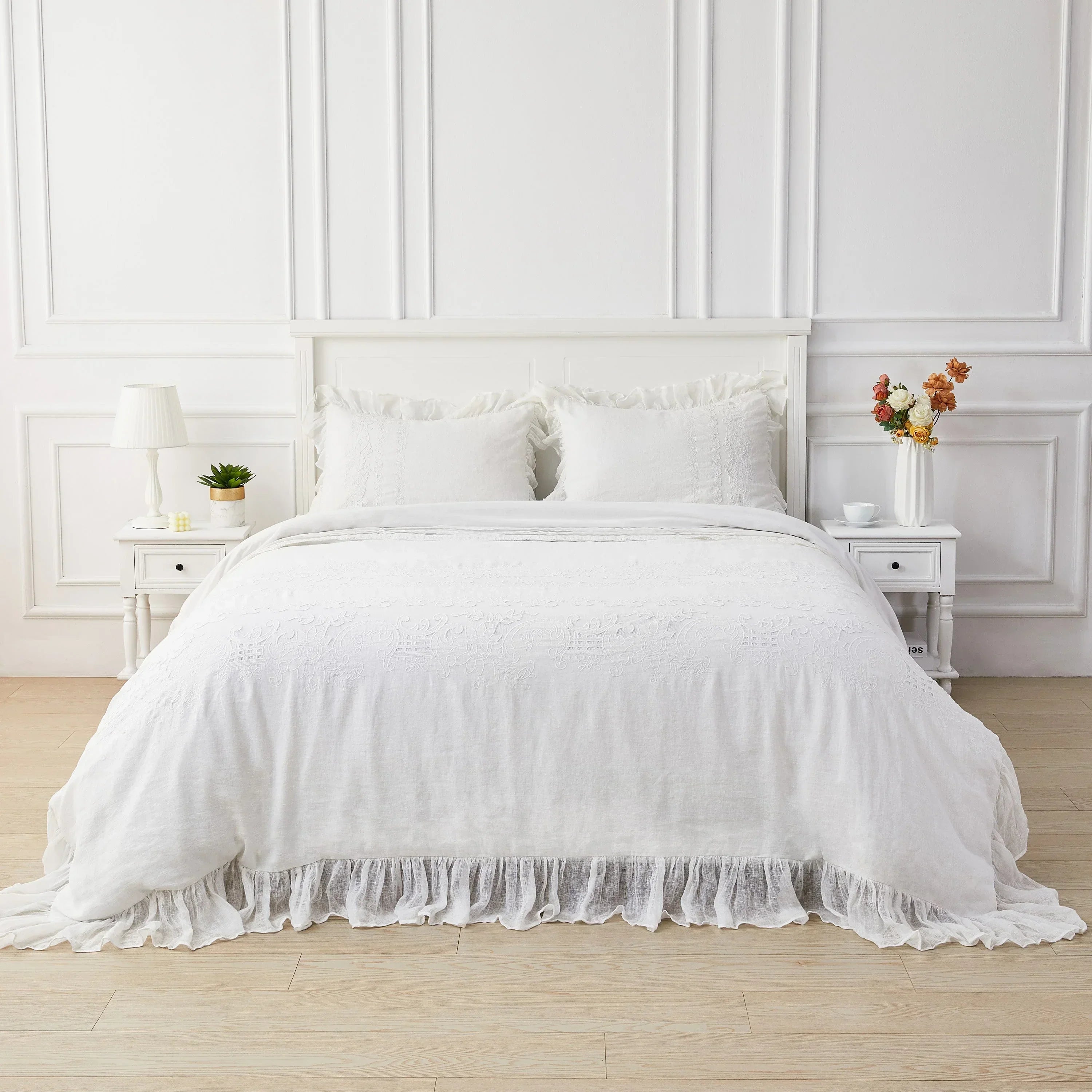 Tabitha Linen Duvet Cover Set Mélange Home