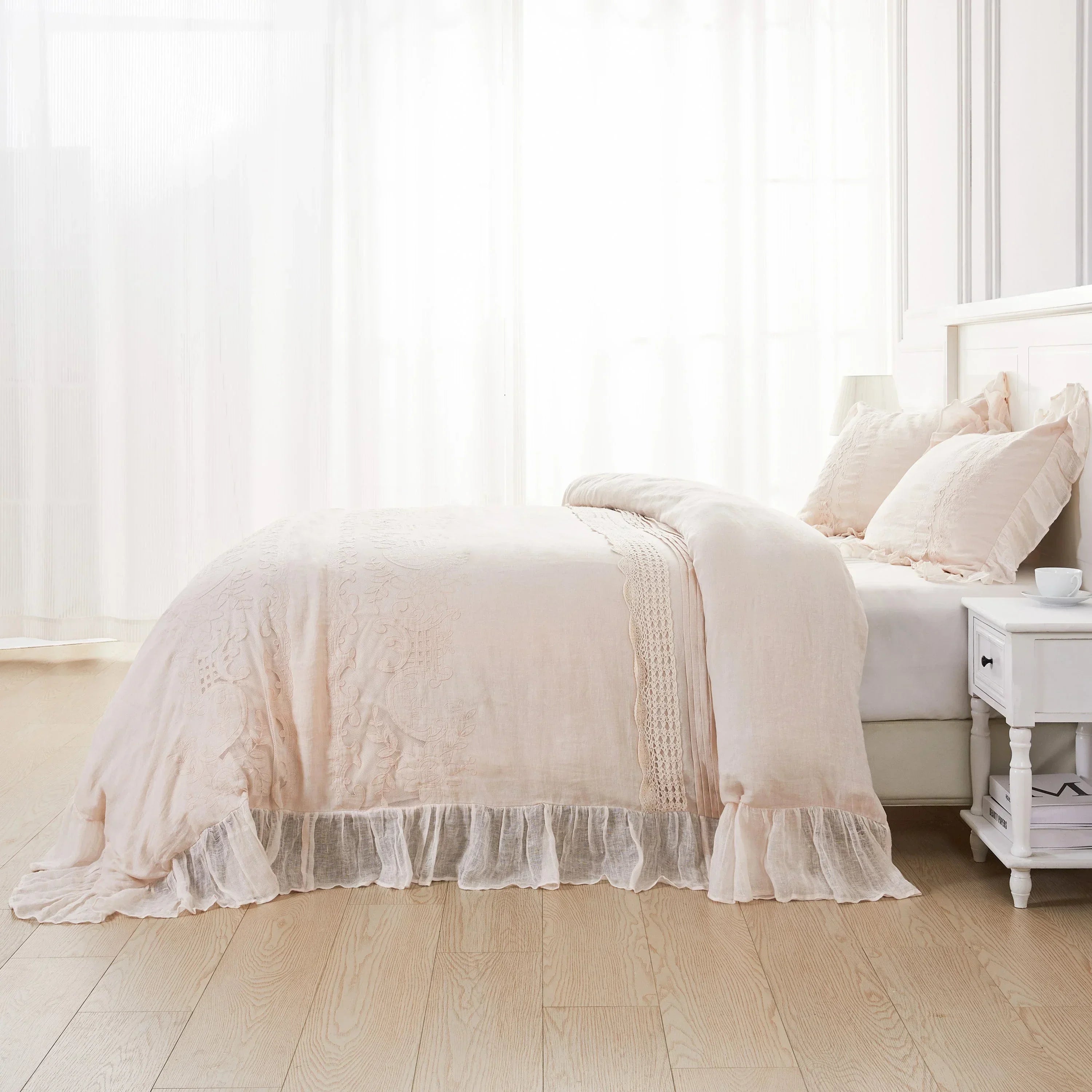 Tabitha Linen Duvet Cover Set Mélange Home