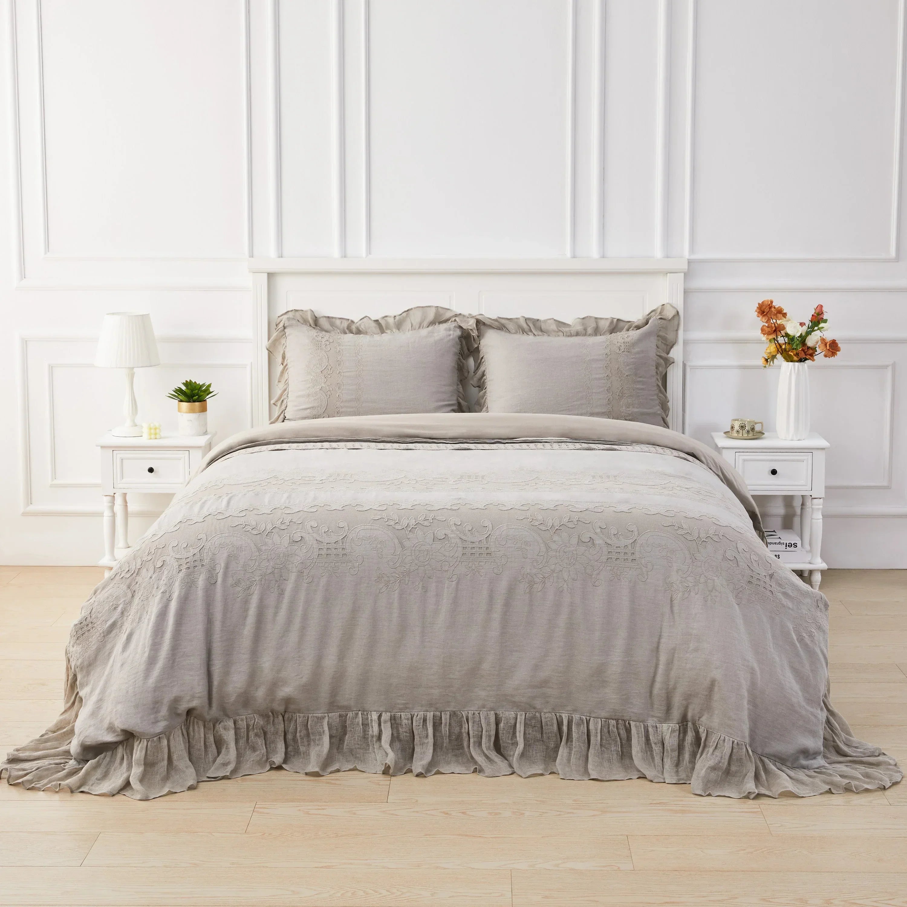 Tabitha Linen Duvet Cover Set Mélange Home