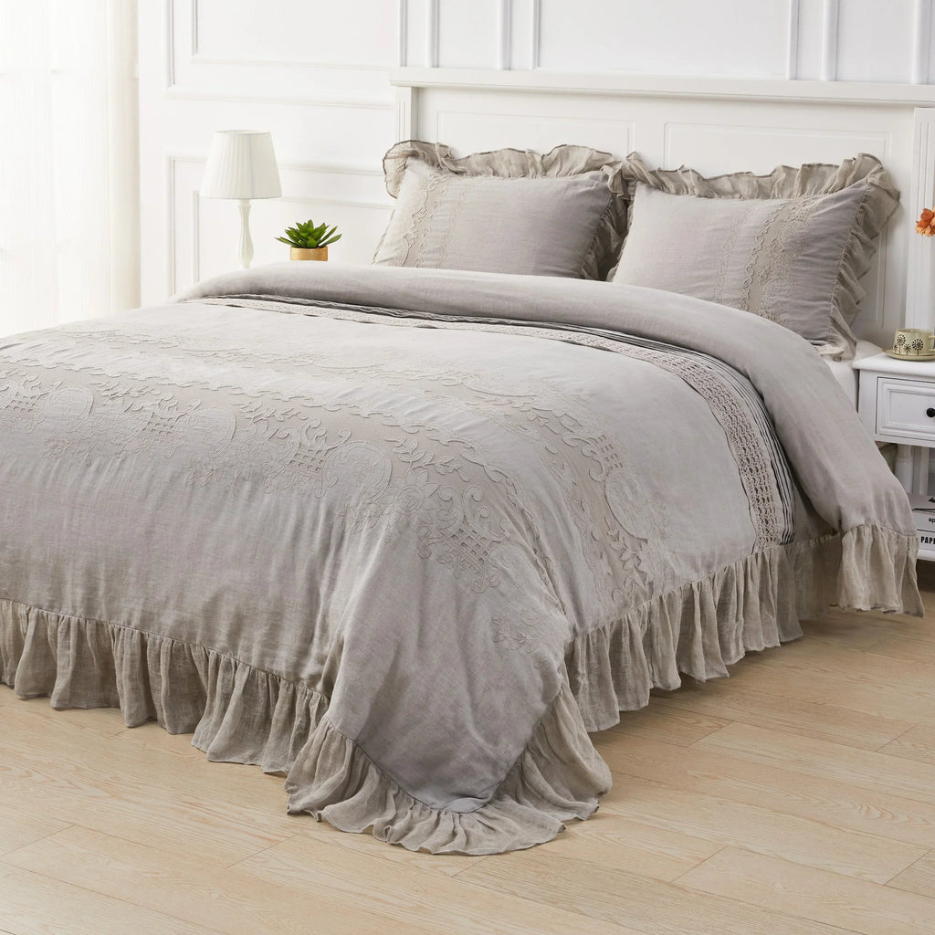 Tabitha Linen Duvet Cover Set Mélange Home