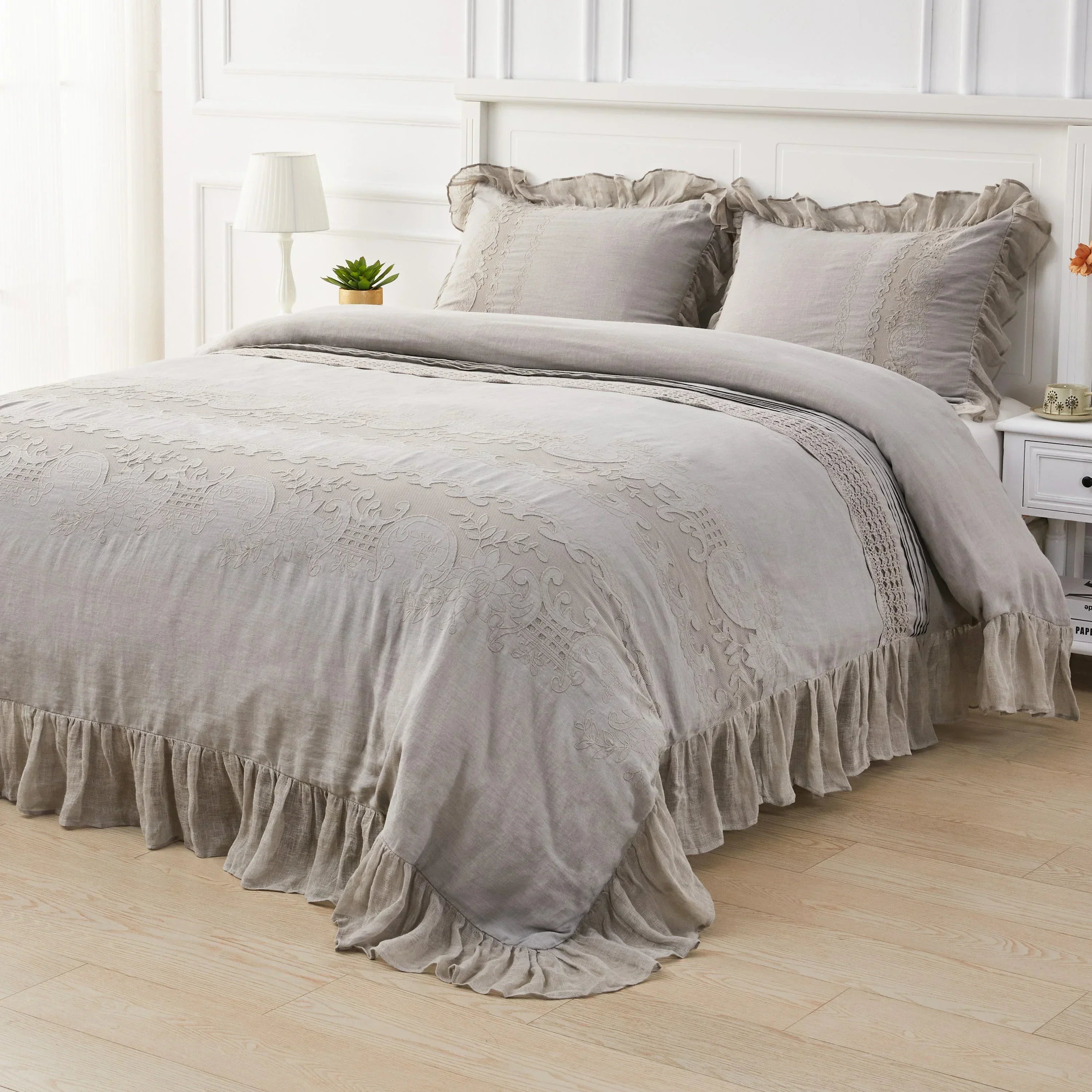 Tabitha Linen Duvet Cover Set Mélange Home
