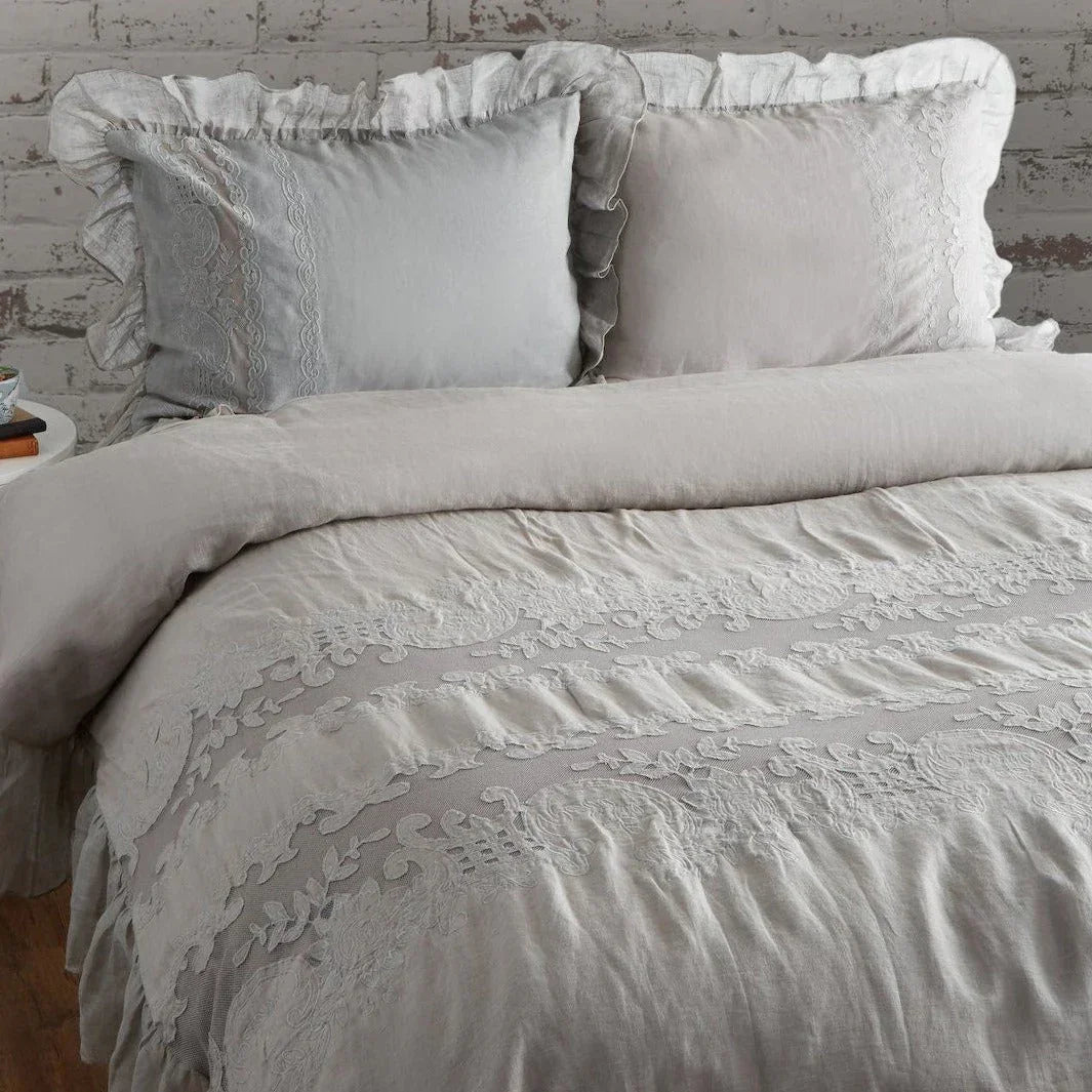 Tabitha Linen Duvet Cover Set Mélange Home