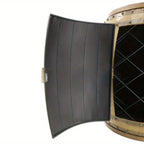 Barrel Drum Side Table with Wine Rack Storage - House Of Avana