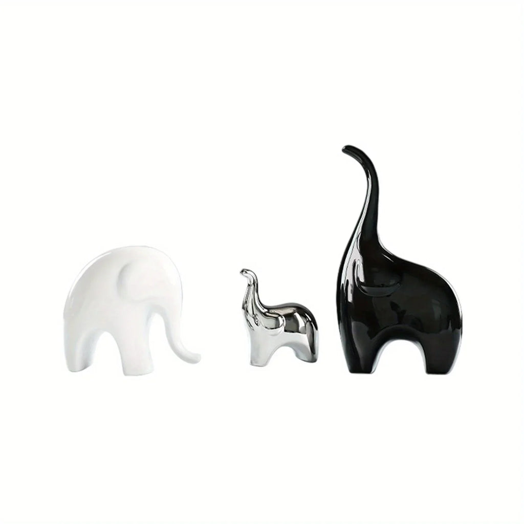 Table Centerpiece Ceramic Animal Ornaments Three Elephants Figurines Desktop Decoration for Home Bedroom Shelf, Outdoor Decoration, Home Decor, Stylish Decor, Animal Sculpture, Highquality Finish, Ceramic Figurines, Decorativ House Of Avana