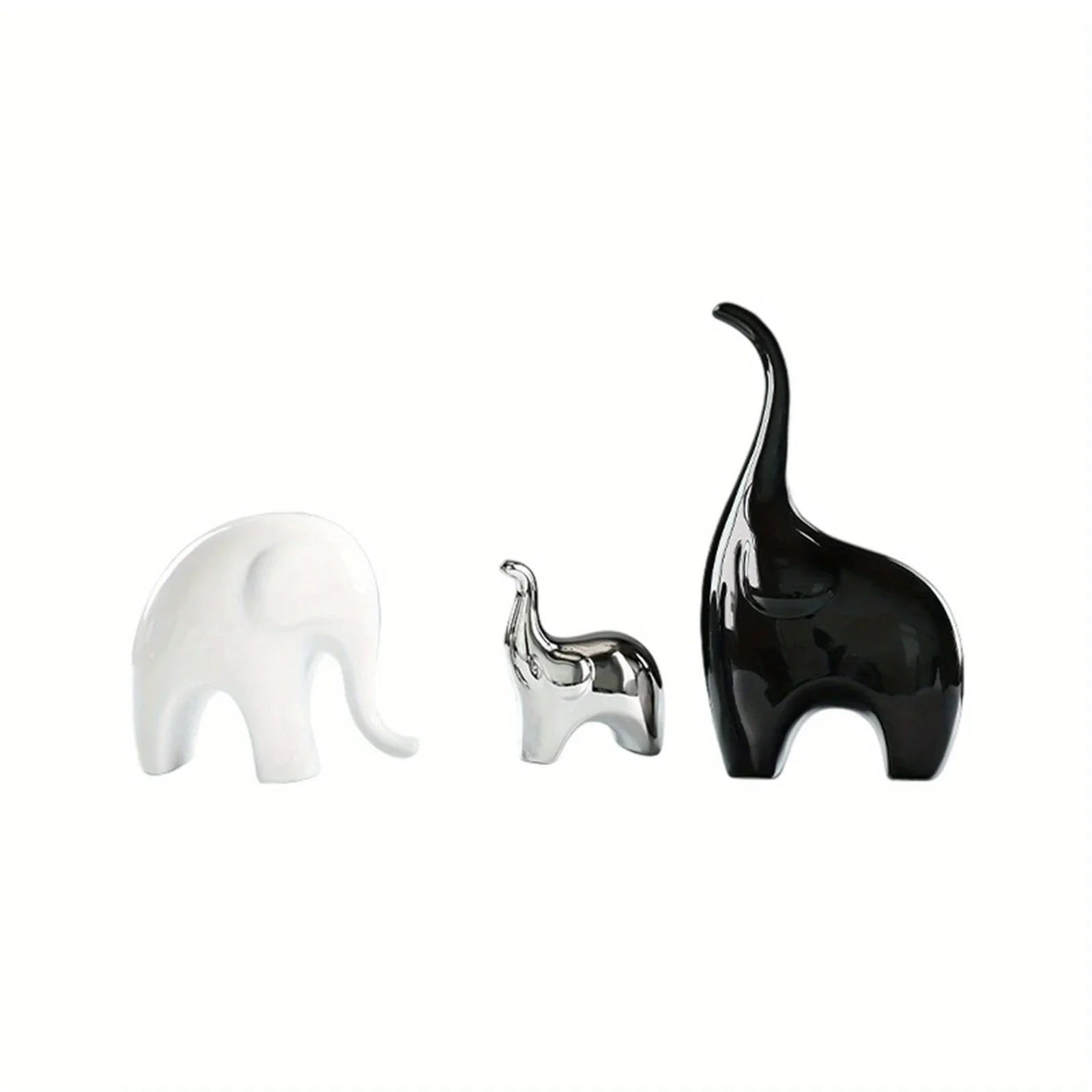 Table Centerpiece Ceramic Animal Ornaments Three Elephants Figurines Desktop Decoration for Home Bedroom Shelf, Outdoor Decoration, Home Decor, Stylish Decor, Animal Sculpture, Highquality Finish, Ceramic Figurines, Decorativ House Of Avana