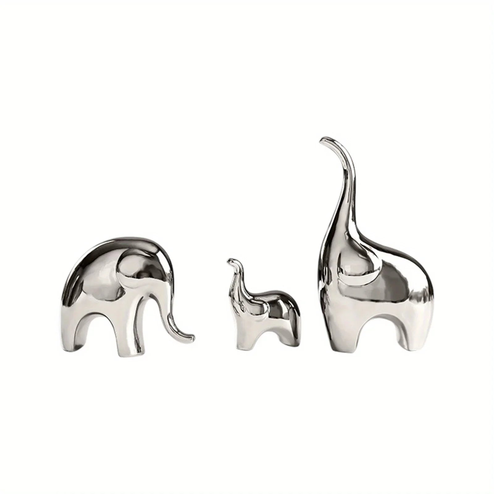 Table Centerpiece Ceramic Animal Ornaments Three Elephants Figurines Desktop Decoration for Home Bedroom Shelf, Outdoor Decoration, Home Decor, Stylish Decor, Animal Sculpture, Highquality Finish, Ceramic Figurines, Decorativ House Of Avana