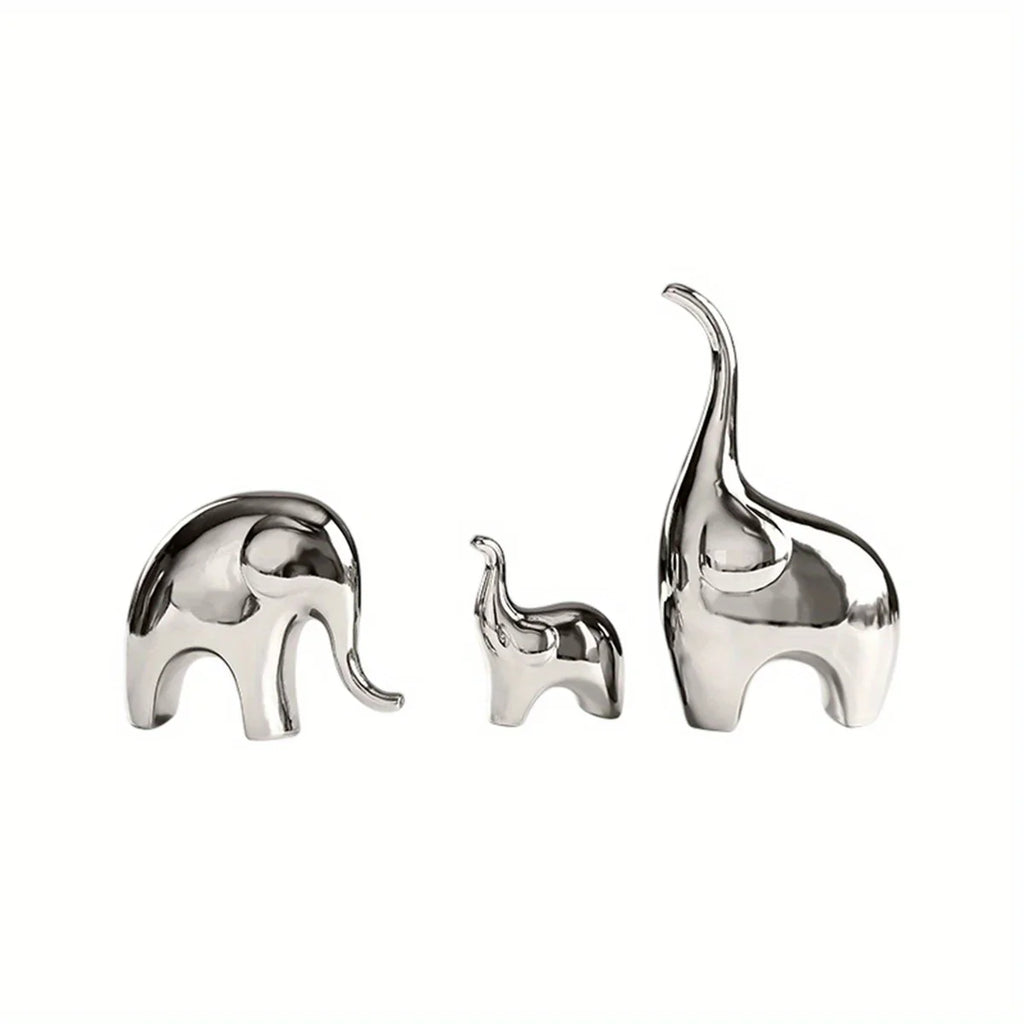 Table Centerpiece Ceramic Animal Ornaments Three Elephants Figurines Desktop Decoration for Home Bedroom Shelf, Outdoor Decoration, Home Decor, Stylish Decor, Animal Sculpture, Highquality Finish, Ceramic Figurines, Decorativ House Of Avana
