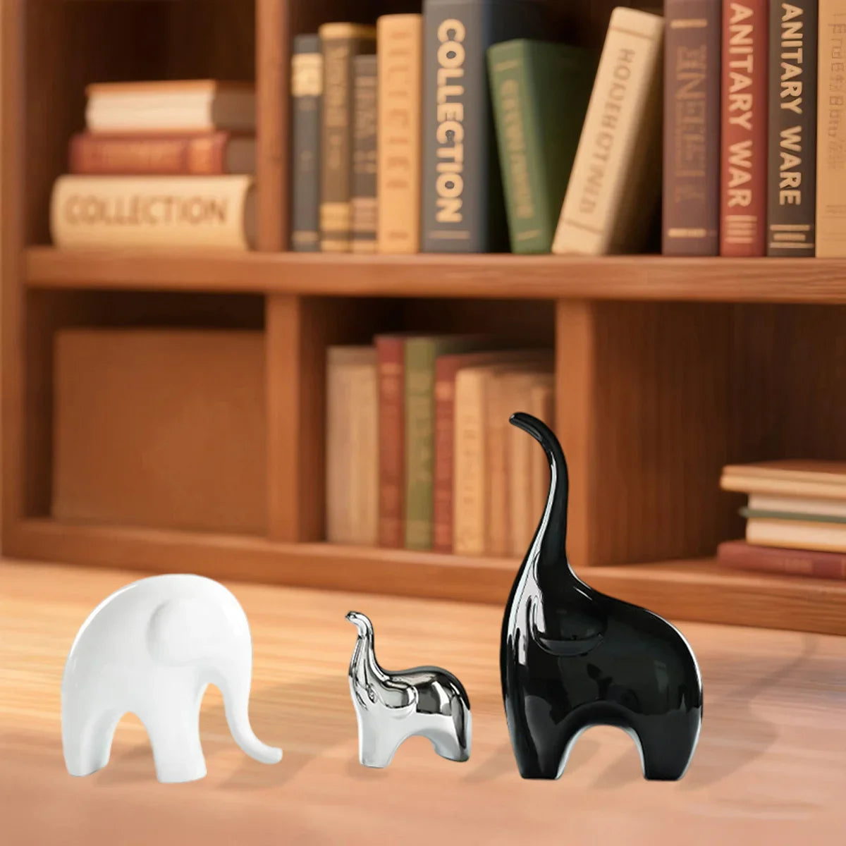 Table Centerpiece Ceramic Animal Ornaments Three Elephants Figurines Desktop Decoration for Home Bedroom Shelf, Outdoor Decoration, Home Decor, Stylish Decor, Animal Sculpture, Highquality Finish, Ceramic Figurines, Decorativ House Of Avana
