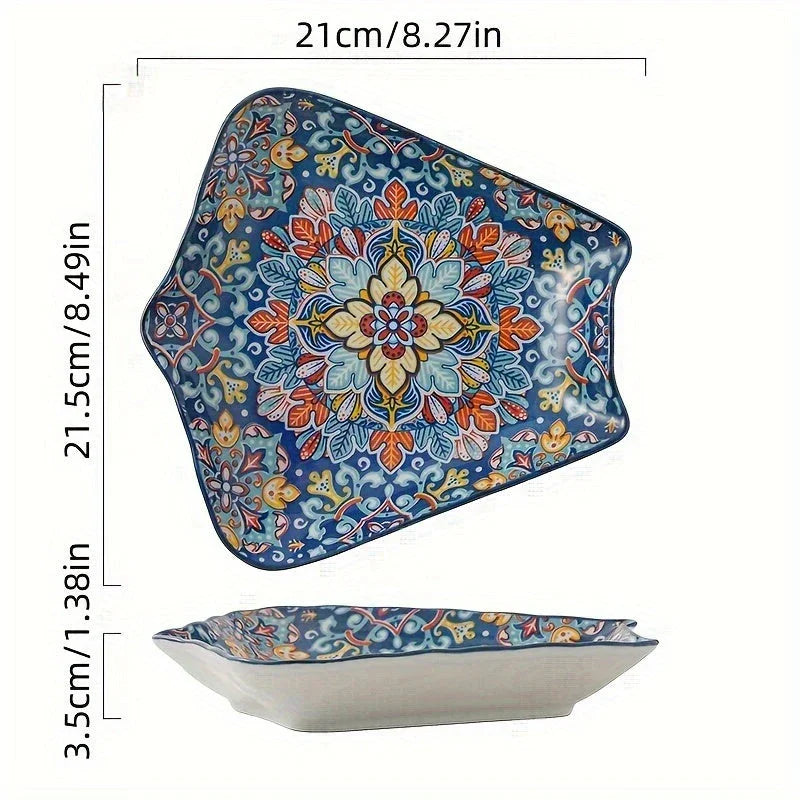 Household Dish Plates Ceramic Dishes Set Chinese New Year Round Table Dinner Plate Bohemian Reunion... - House Of Avana
