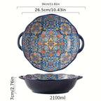 Household Dish Plates Ceramic Dishes Set Chinese New Year Round Table Dinner Plate Bohemian Reunion... - House Of Avana