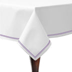 Double Embroidery Border Cotton Sateen Solid Table Cloth - House Of Avana