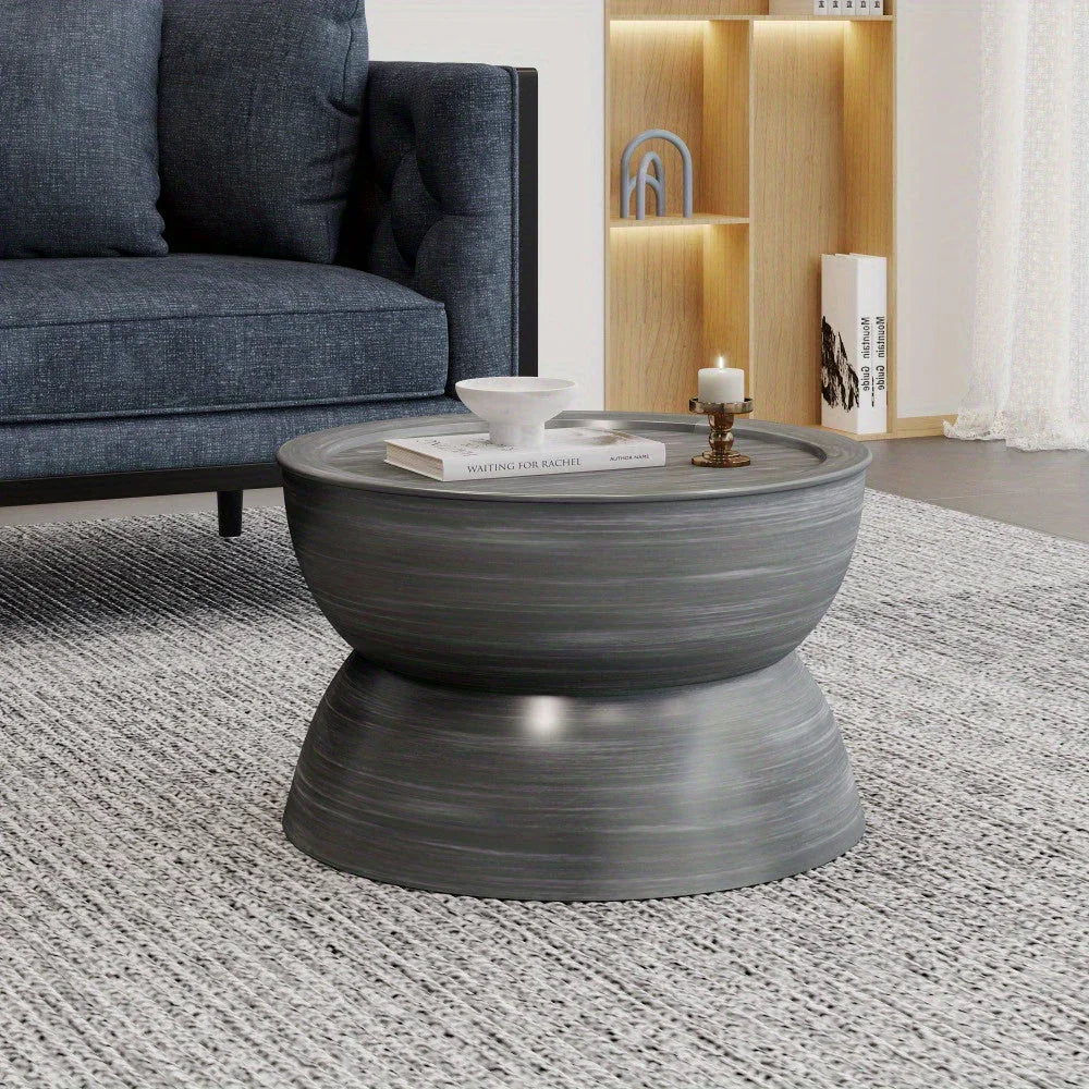 Contemporary Metal Hammered Coffee Table - Heavy-duty No Assembly Required, Smooth Surface & Timer... - House Of Avana