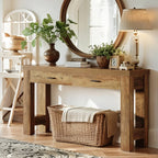 63" Console Table, Farmhouse Entryway Table with H-shaped Legs and Drawers, Hallway Display Table - House Of Avana