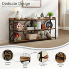 70.9 Extra Long Console Table with Outlets - House Of Avana