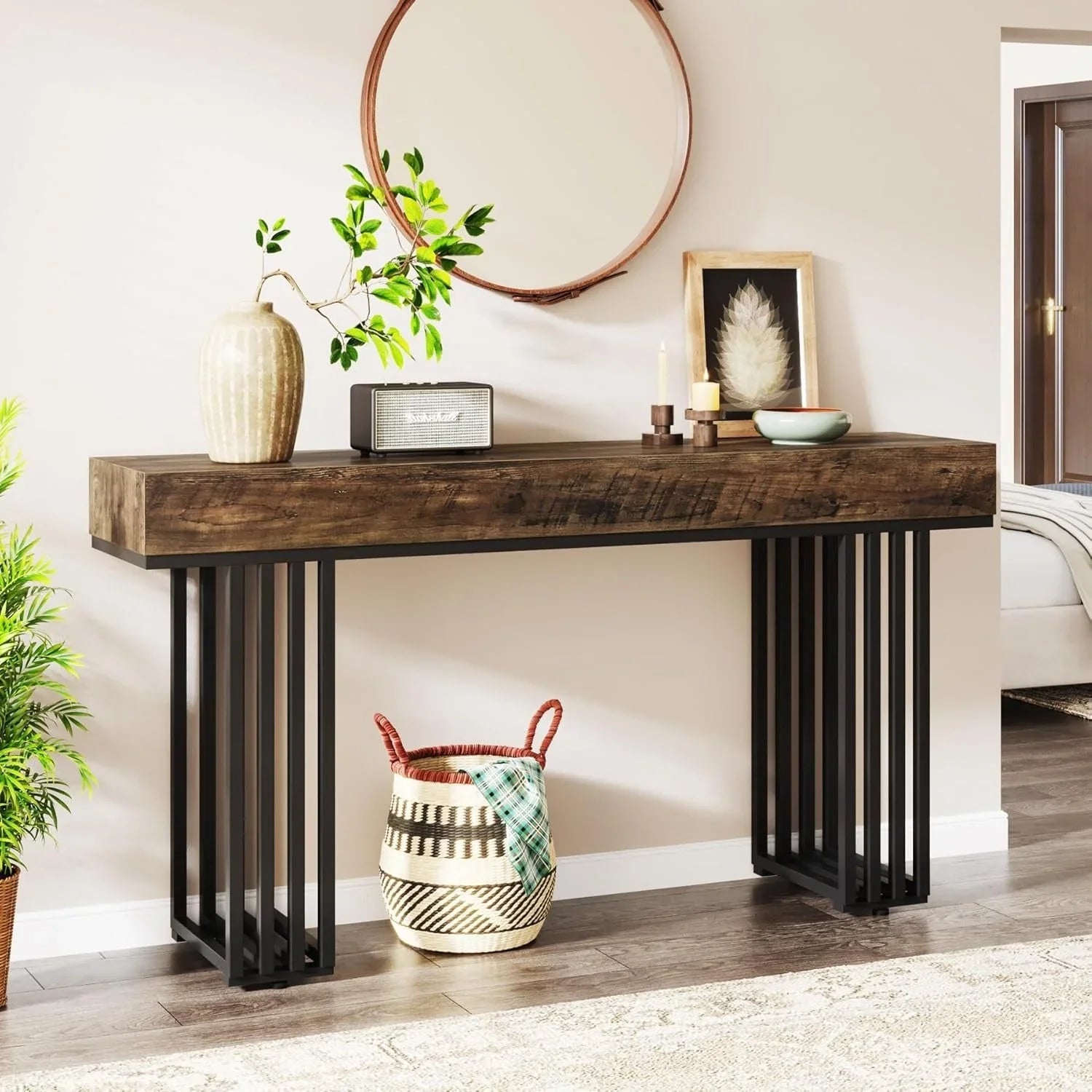 Console Table for Entryway, Modern Hallway Table with Stylish Metal Frame, Sofa Foyer Table for Living... - House Of Avana