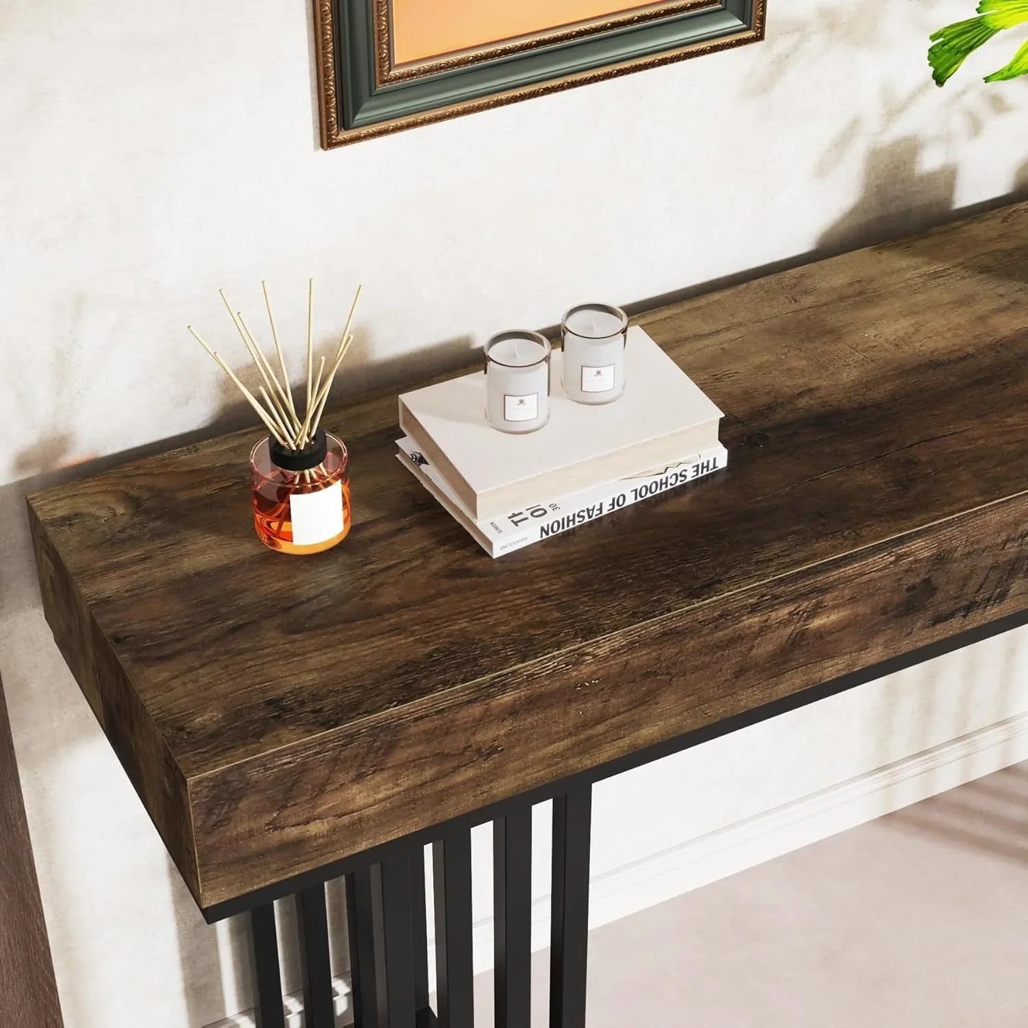 Console Table for Entryway, Modern Hallway Table with Stylish Metal Frame, Sofa Foyer Table for Living... - House Of Avana