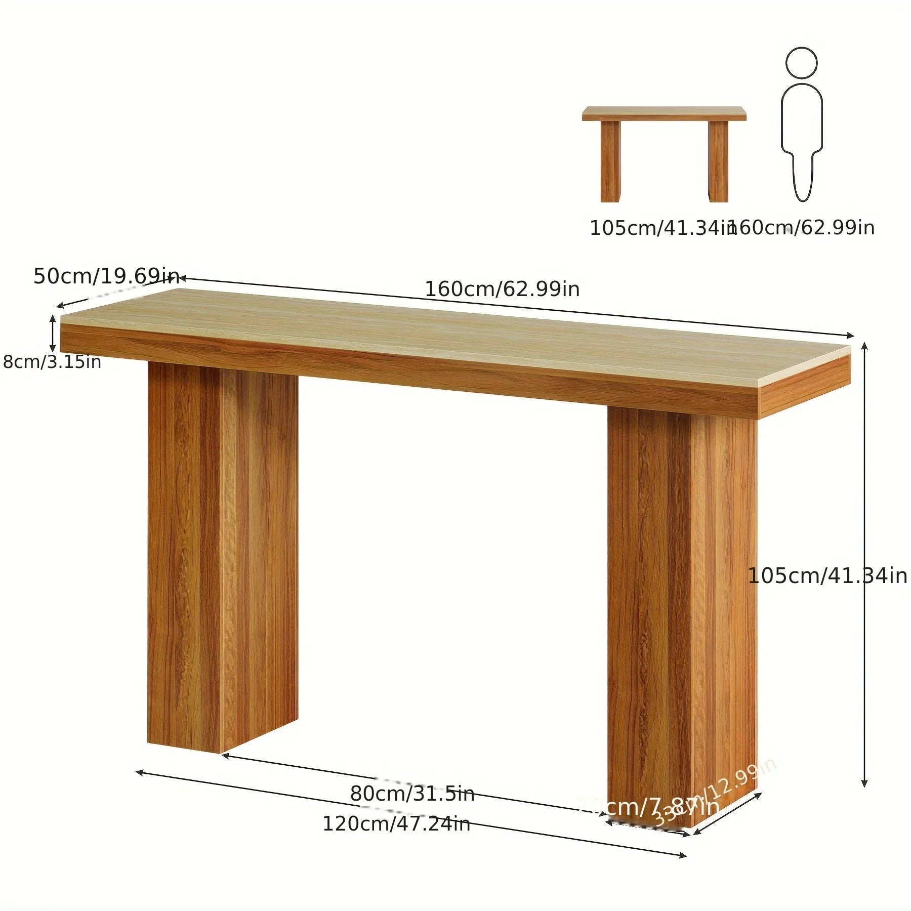 62, 9" Modern Entryway Table - Narrow Console Table with Engineered Wood Top & Metal Frame, 27" Height,... - House Of Avana