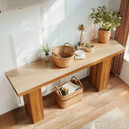 62, 9" Modern Entryway Table - Narrow Console Table with Engineered Wood Top & Metal Frame, 27" Height,... - House Of Avana