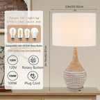 Farmhouse Inches Table Lamps Set of 2, 3-way Dimmable Bedside Lamps with Usb Charging Ports, Traditional... - House Of Avana [[SKU:HOA-LMP-002]]