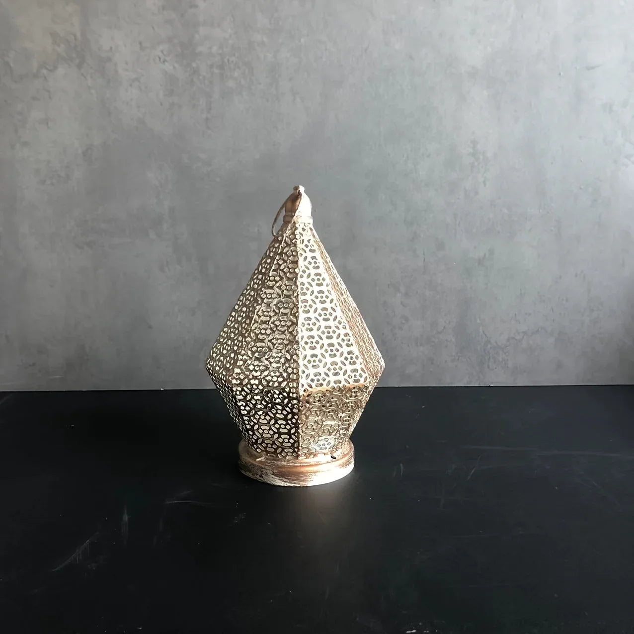 Table Lamp - Led Battery Lantern, angled view - House Of Avana