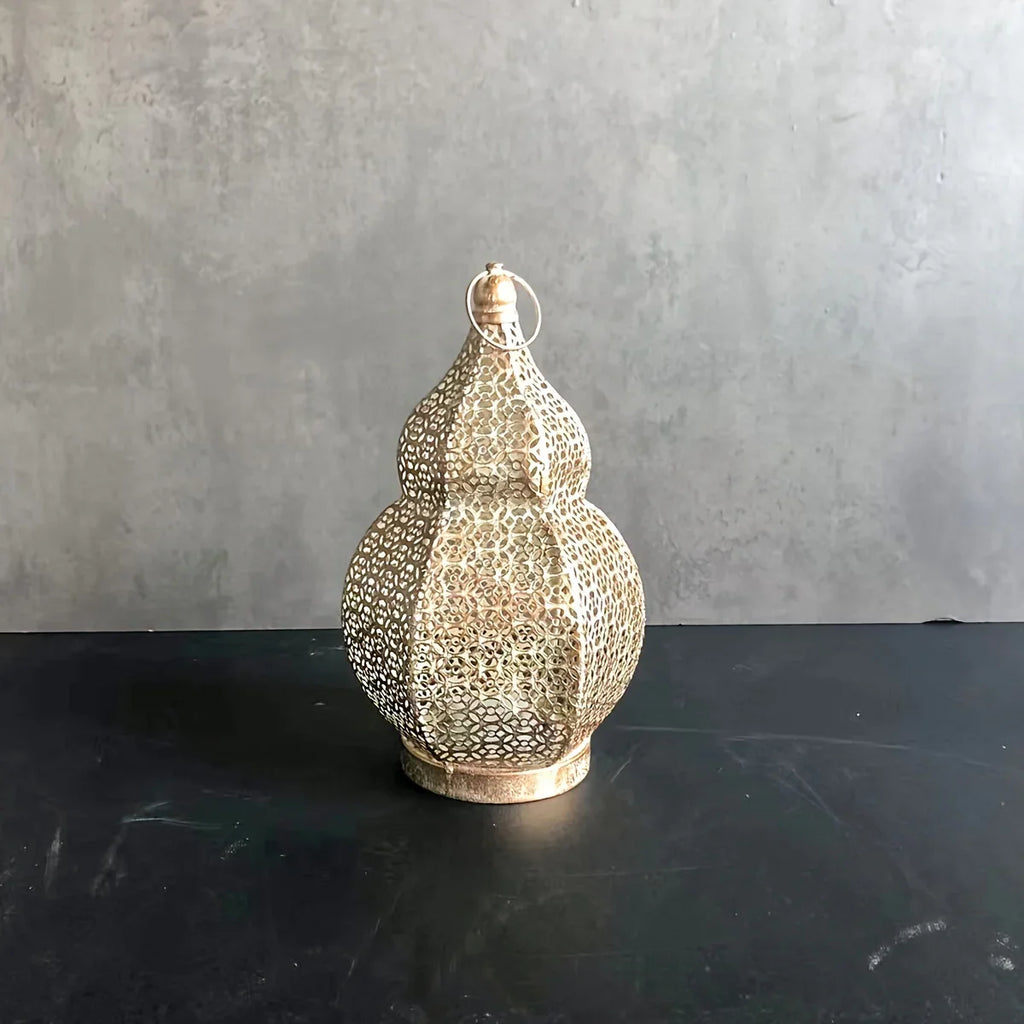 Table Lamp - Led Battery Lantern, angled view - House Of Avana