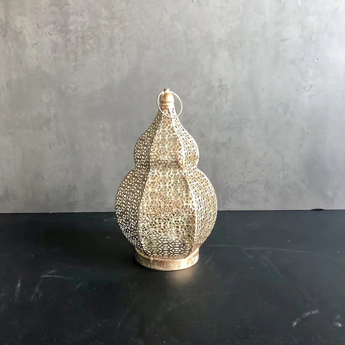 Table Lamp - Led Battery Lantern, angled view - House Of Avana