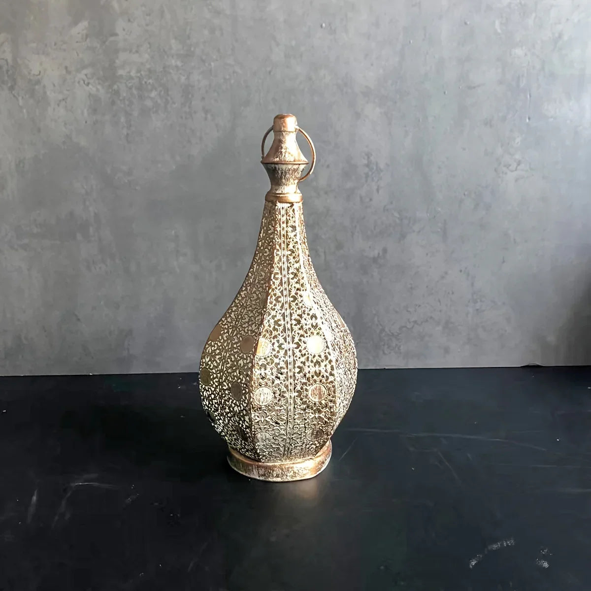 Table Lamp - Led Battery Lantern, angled view - House Of Avana