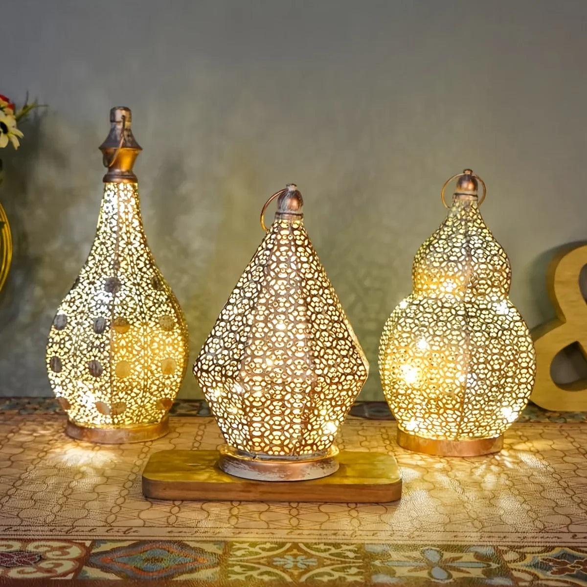 Table Lamp - Led Battery Lantern, top view - House Of Avana