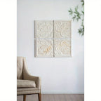 Vintage Distressed Square Wall Panel, 17.5x17.5 inches, Unique Home Decor Accent - House Of Avana