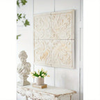 Vintage Distressed Square Wall Panel, 17.5x17.5 inches, Unique Home Decor Accent - House Of Avana