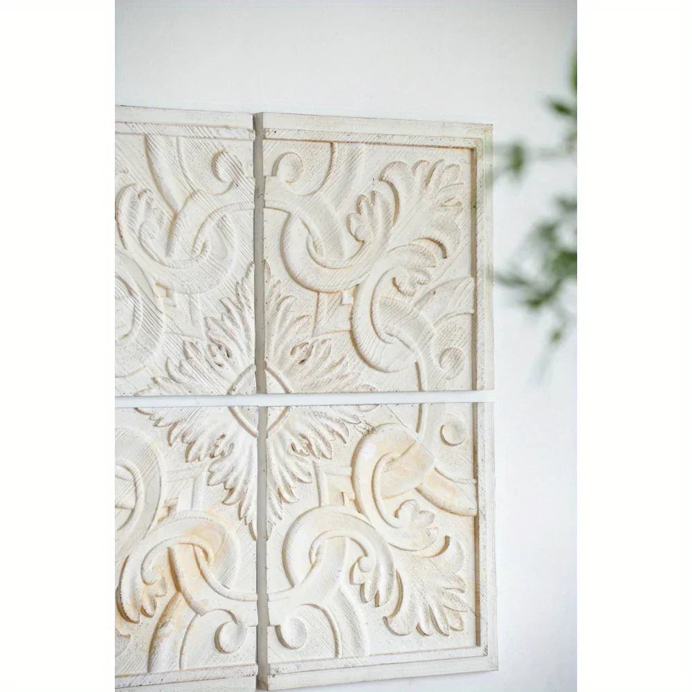 Vintage Distressed Square Wall Panel, 17.5x17.5 inches, Unique Home Decor Accent - House Of Avana