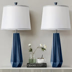 3 Color Temperature Table Lamps Set of 2, 27'' Navy Blue Modern Table Lamp for Living Room, Beside Lamp... - House Of Avana