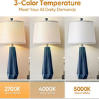 3 Color Temperature Table Lamps Set of 2, 27'' Navy Blue Modern Table Lamp for Living Room, Beside Lamp... - House Of Avana [[SKU:HOA-LMP-003]]
