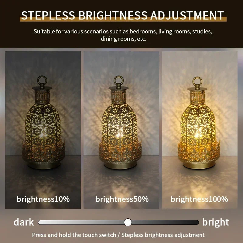 Table Lamp - Portable Iron Art Metal Long