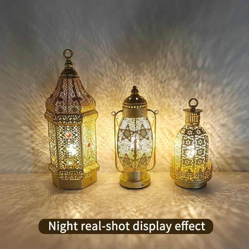 Table Lamp - Portable Iron Art Metal Long