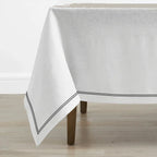 Double Embroidery Border Linen Table Cloth - House Of Avana