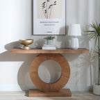 53.2 Inches Modern Minimalist Console Table with Circular Base, an Elegant Decorative Accent for... - House Of Avana