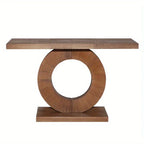 53.2 Inches Modern Minimalist Console Table with Circular Base, an Elegant Decorative Accent for... - House Of Avana