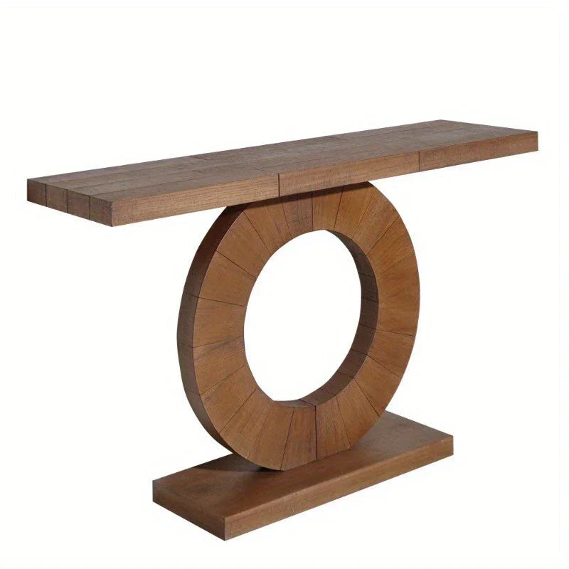 53.2 Inches Modern Minimalist Console Table with Circular Base, an Elegant Decorative Accent for... - House Of Avana