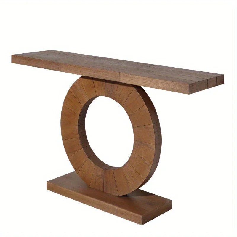 53.2 Inches Modern Minimalist Console Table with Circular Base, an Elegant Decorative Accent for... - House Of Avana