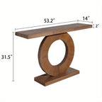 53.2 Inches Modern Minimalist Console Table with Circular Base, an Elegant Decorative Accent for... - House Of Avana