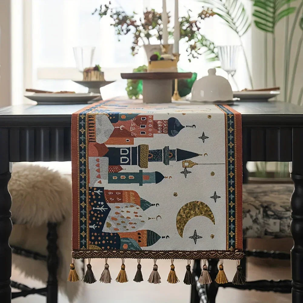 Table Runner - Decorative Polyester Star Moon