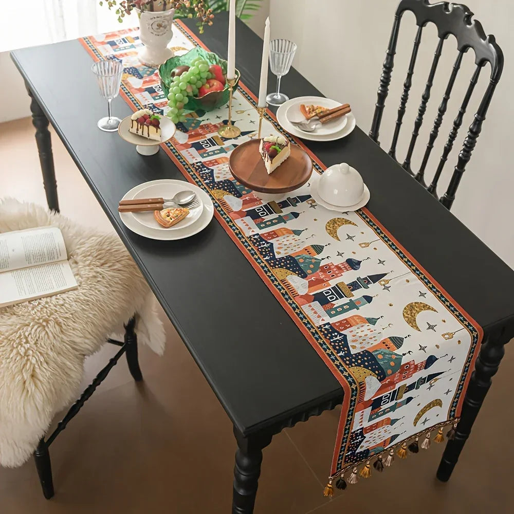 Table Runner - Decorative Polyester Star Moon