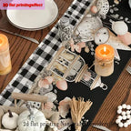 Table Runner - Easter Theme Black White 33x36