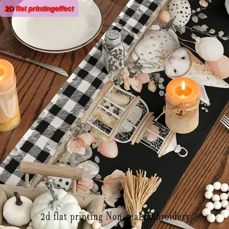 Table Runner - Easter Theme Black White 33x36