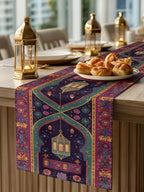Table Runner - Vintage Polyester Ramadan Lantern